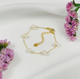 Браслет на цепочке с Жемчугом 17 см +