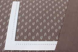 Теплый хлопок Набойка-веточки с горошком цв.шоколадно-коричневый с лиловым оттенком, ш.1.5м - Купава фото 4