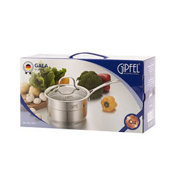 1271 GIPFEL Ковш GALA 16х9см/1,5 л со стеклянной крышкой, с индукционным капсульным дном. Материал: нерж. сталь 18/10. Толщина: 0,7мм / 4мм  фото 4