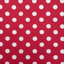 Ткань на отрез штапель 150 см 31-04 Белый горох на красном