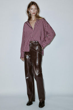 OVERSIZE STRIPED POPLIN SHIRT