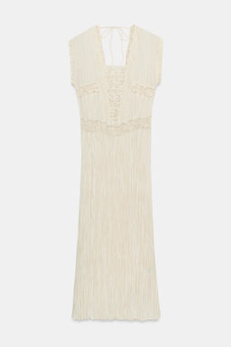 VESTIDO PLISADO ENCAJE ZW COLLECTION / Crudo - Zara фото 5