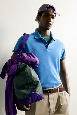 SUDADERA POLO REGULAR FIT MANGA CORTA / Azul - Zara фото 6