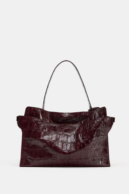MAXI CITY BAG WITH EMBOSSED LEATHER EFFECT - Zara фото 2