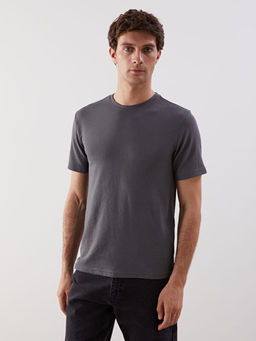 Bisiklet Yaka K?sa Kollu Erkek Dokulu Ti??rt