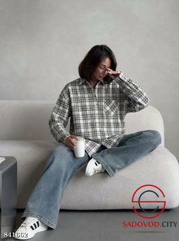 Рубашка женская в клетку