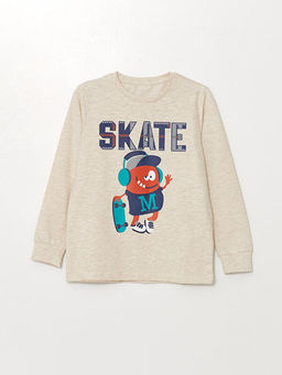 Bisiklet Yaka Bask?l? Uzun Kollu Erkek ?ocuk Pijama Tak?m? - Waikiki фото 2