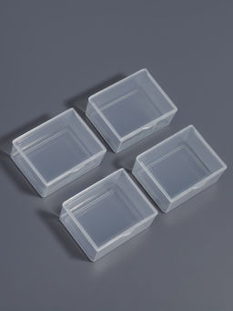 Набор баночек для мелочей, 5.4×4.3×2.3 см, 4 шт., прозрачный