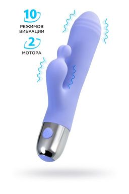 Вибратор с клиторальной стимуляцией Flovetta Crocus, силикон, фиолетовый, 17,5 см