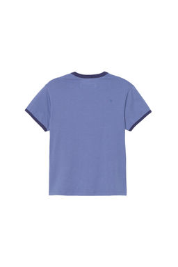 CAMISETA SLIM FIT RIB CONTRASTE / Azul