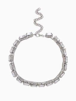 Чокер-колье Сияние соло, цвет белый в серебре, 36 см