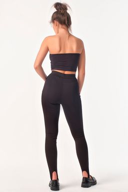 Легинсы трикотажные со штрипками черные - Fly фото 5