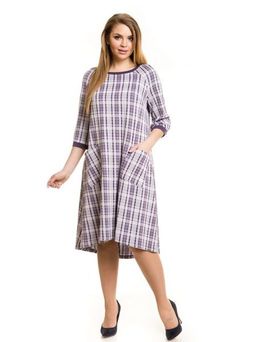Платье 728 сиреневая клетка - Novita фото 4