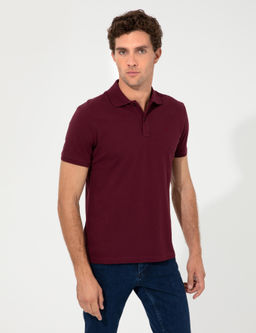 Темно-красная приталенная футболка - Cacharel фото 4