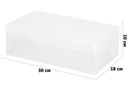 Набор 12 коробок для хранения женской обуви 30*18*10 см Прозрачные складные с откидной крышкой - Elan gallery фото 2