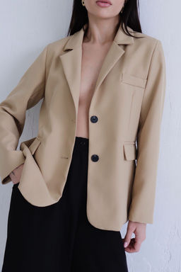 12419 Жакет однобортный бежевый