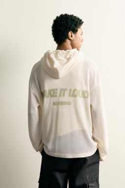 SUDADERA RELAXED FIT CAPUCHA / Crudo - Zara фото 3
