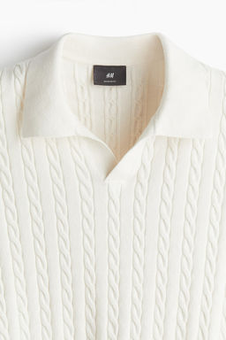 Polo en punto trenzado Regular Fit - H&m фото 6