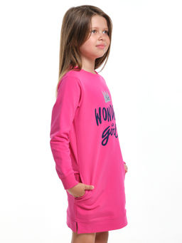 Платье с принтом с длинным рукавом UD 7072 малина - Mini maxi фото 3