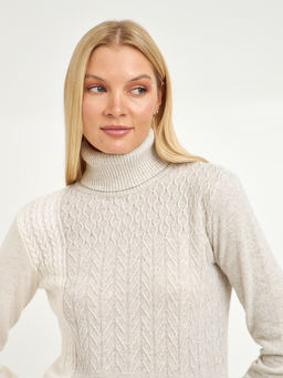 водолазка женская серая с объемным узором - Glenfield фото 8