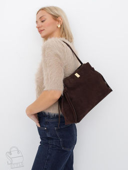 Сумка женская кожаная 1026M coffee Polina&Eiterou  в Новосибирске