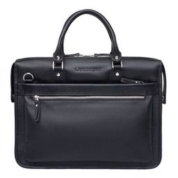 Кожаная деловая сумка для ноутбука Halston Black - Lakestone фото 3