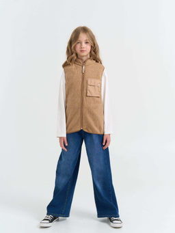 Жилет флисовый Бежевый меланж 7+ - Bungly фото 6