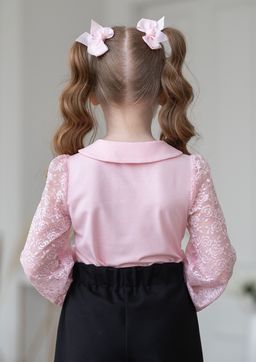 Миноль, блузка трикотажная розовый/128-64-57 - Alolika фото 3