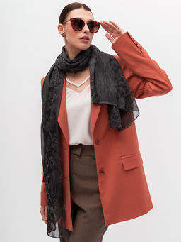 Очень красивый, нежный шарф с цветочной вышивкой - Tantino фото 4