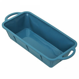 "Лагуна" Форма силиконовая для выпекания "Кекс" 31,5х14см h5,8см, с металлическим каркасом, с ручками, цвет - темно-бирюзовый (Китай)