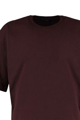 Kahverengi Oversize/Genis Kesim %100 Pamuklu K?sa Kollu Basic T-Shirt TMNSS22TS0318