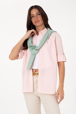 Kad_n A__k Pembe Uzun Kollu G_mlek Sepette S_rpriz _ndirim