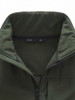 Ветровка мужская софтшелл виндстоппер с капюшоном спортивная цвета хаки 9615_1Kh