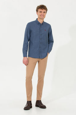 Erkek _ndigo Uzun Kollu Basic G_mlek
