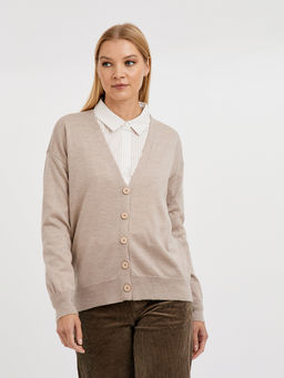 кардиган женский базовый из шерсти на пуговицах