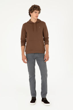 Мужской коричневый базовый свитшот - U.s. polo assn фото 4