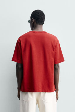 CAMISETA BORDADO CONTRASTE / Rojo - Zara фото 4