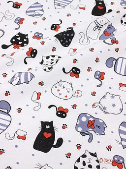 Фланель Кошечки пэчворк, ш.0.9м, хлопок-100%, 180гр/м.кв