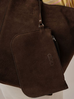 Замшевая сумка шоппер Texas DBR 31390 кофе фото 12