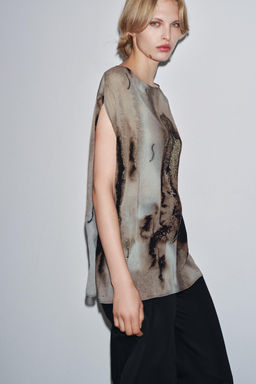 PRINTED BEADED TOP - Zara фото 2
