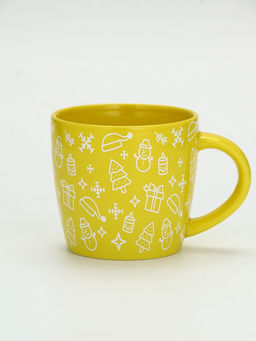 Кружка чайная новогодняя Новый год, жёлтая, 370 мл