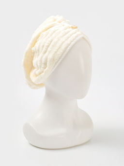 Чалма для сауны/душа с пуговкой микрофибра, цвет белый