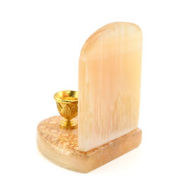 Икона из селенита с подсвечником "Ксения Петербургская" 55*50*75мм Радуга камня