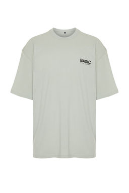 TRENDYOL MAN Gri Oversize Bisiklet Yaka Slogan Orme T-Shirt TMNSS23TS00263 - Trendyolmilla фото 27