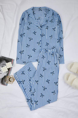Trendyolmilla Ac?k Pembe Kurdele/Fiyonklu Viskon Dokuma Pijama Tak?m? THMAW21PT0936  фото 39