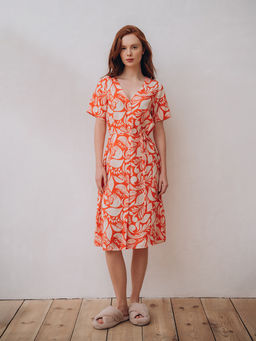 Туника пляжная Indefini из вискозы оранжевая