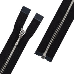 Молния Металл декоративная Gamma ZipD 1M 10 см серебро однозамковая Тип 1 5 шт разъёмная ЧЕРНЫЙ №310