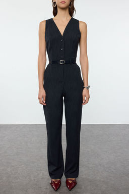 TRENDYOLMILLA Lacivert Kemerli Cizgili Uzun Tulum TWOAW25TU00005 фото 3