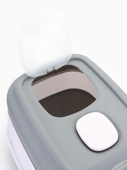 Туалет закрытый, 52×38×37 см, с УФ-лампой и миской, пластик, серый