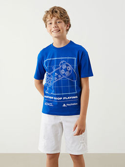 Bisiklet Yaka PlayStation Bask?l? Erkek ?ocuk Ti??rt